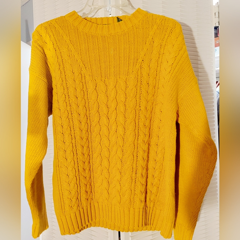 Yellow Cable Knit Sweater